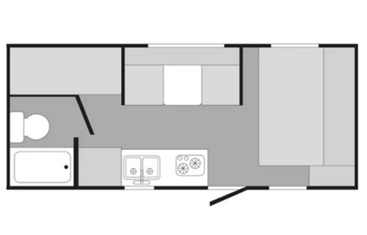 This schematic is mostly accurate. Our stove has three burners, not two.