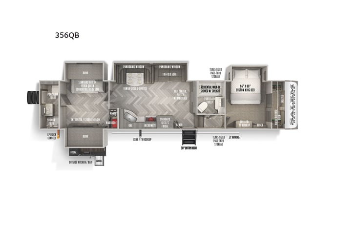 Representative floor plan provided by a trusted RVshare partner.