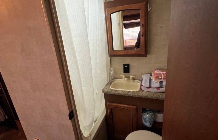 bathroom. Toilet and shower