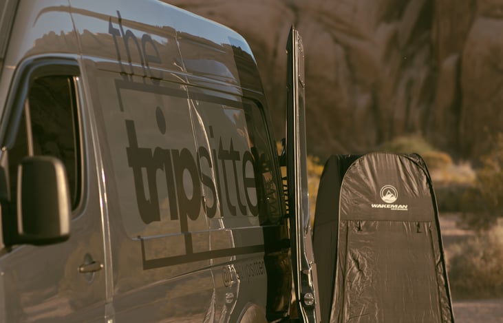 For added comfort and privacy, an outdoor shower cover is included.