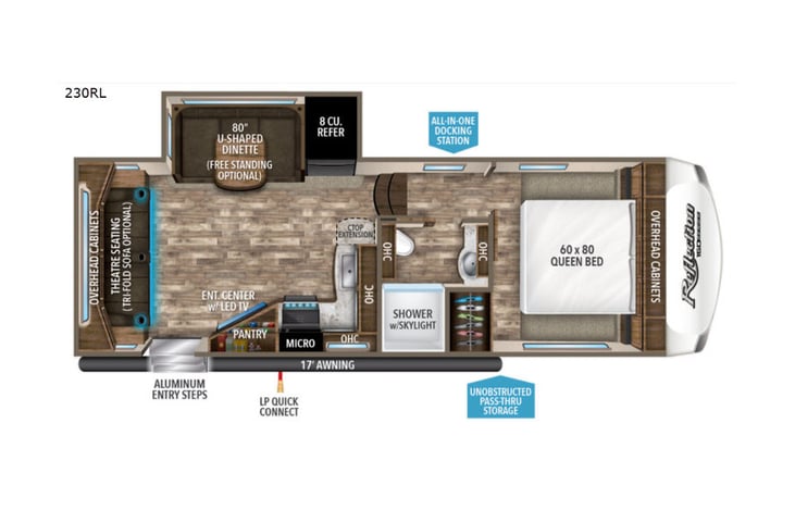 Representative floor plan provided by a trusted RVshare partner.