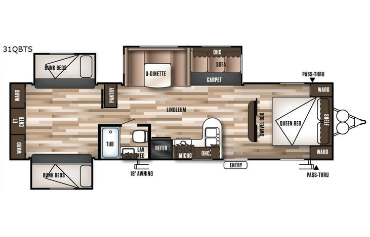 Representative floor plan provided by a trusted RVshare partner.