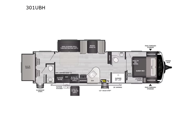 Representative floor plan provided by a trusted RVshare partner.