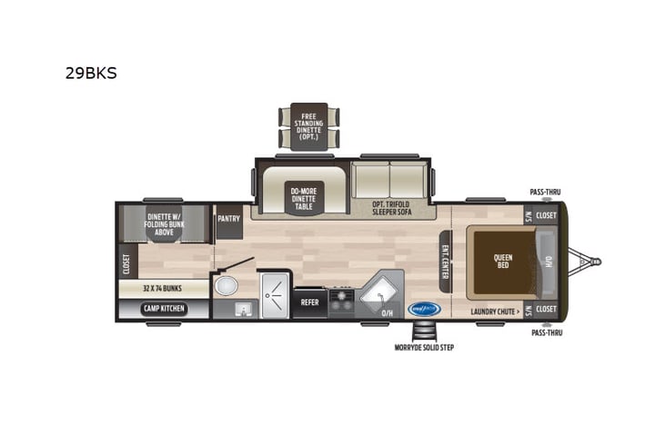 Representative floor plan provided by a trusted RVshare partner.