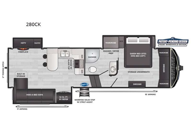 Representative floor plan provided by a trusted RVshare partner.