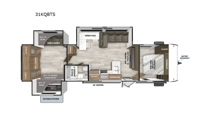 Representative floor plan provided by a trusted RVshare partner.