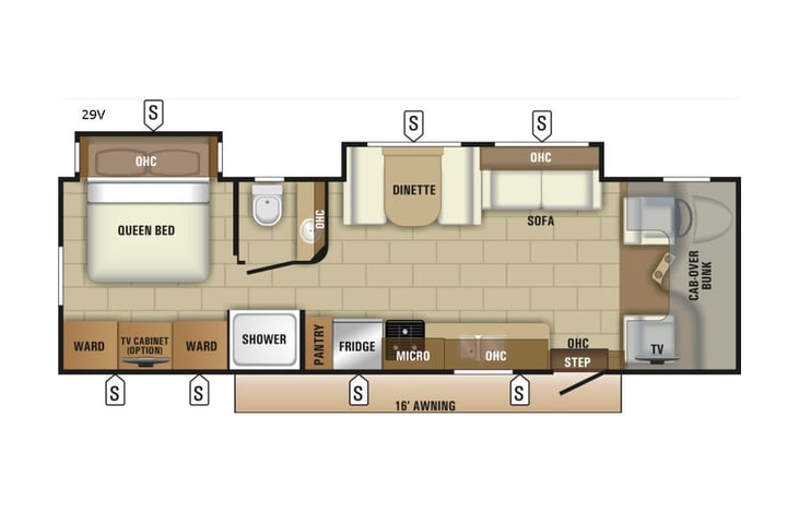 Representative floor plan provided by a trusted RVshare partner.