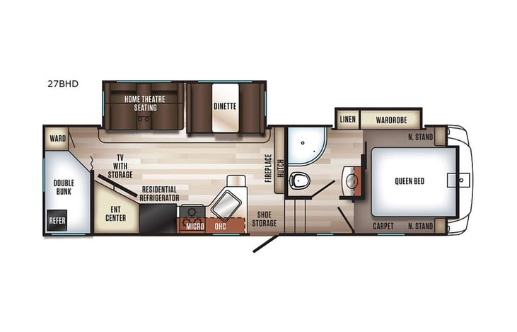 Representative floor plan provided by a trusted RVshare partner.