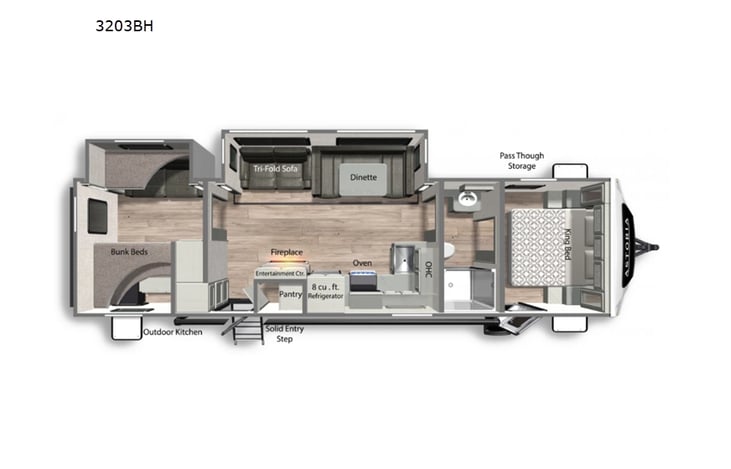 Representative floor plan provided by a trusted RVshare partner.