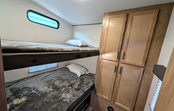 Oversized bunks in 2nd bedroom will ensure everyone has a good night's sleep.