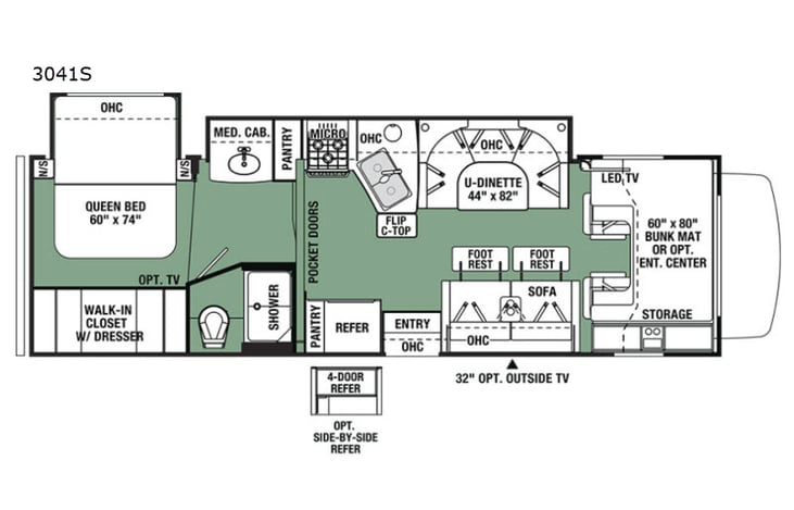 Representative floor plan provided by a trusted RVshare partner.