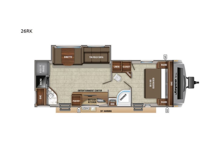 Representative floor plan provided by a trusted RVshare partner.