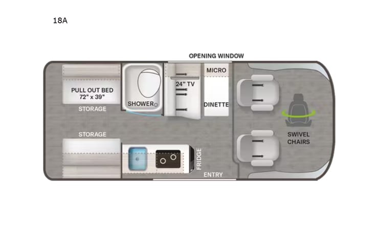Representative floor plan provided by a trusted RVshare partner.