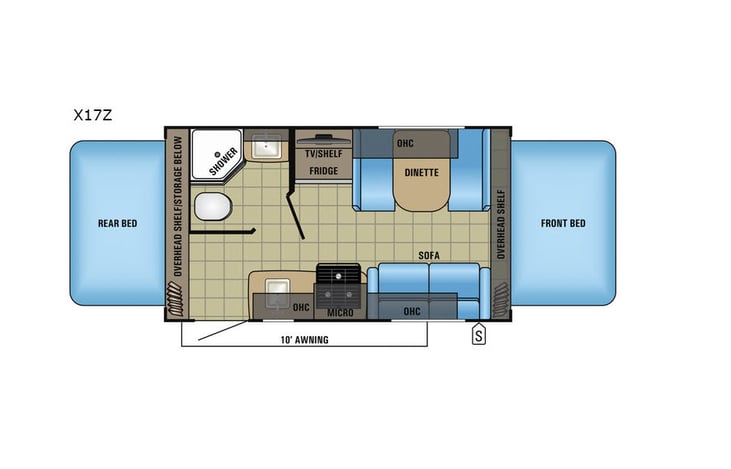 Representative floor plan provided by a trusted RVshare partner.