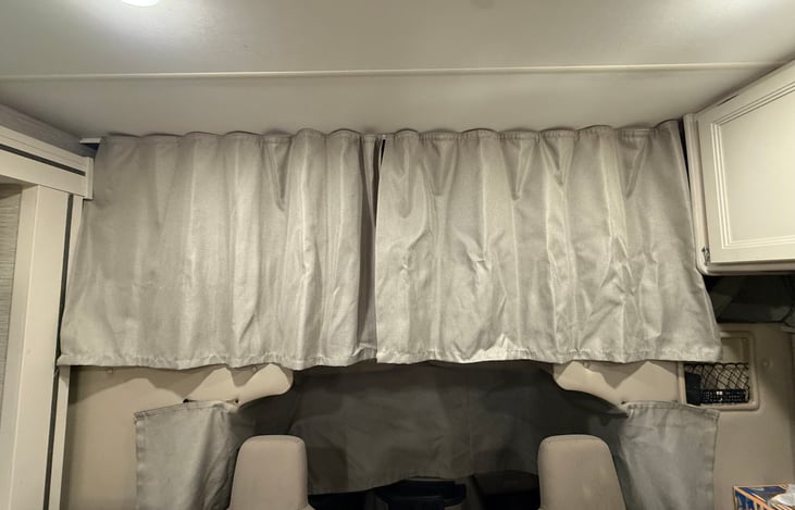 Privacy curtains for king bed, and a latter for easy access
