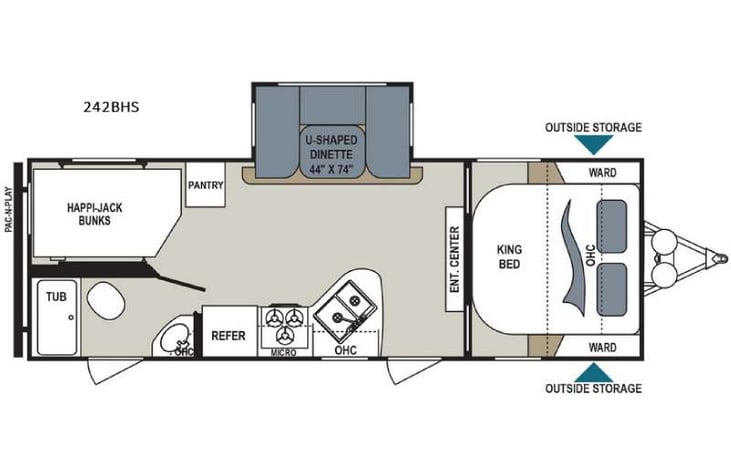Representative floor plan provided by a trusted RVshare partner.
