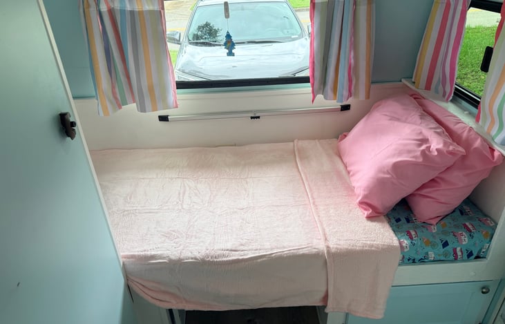 Dinette turned into a bed.
