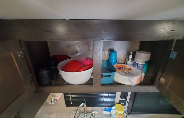Stocked with plates and bowls
