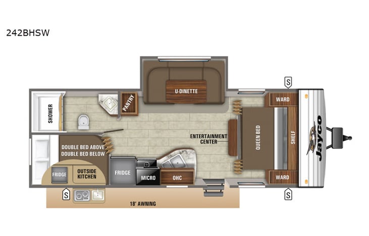 Representative floor plan provided by a trusted RVshare partner.
