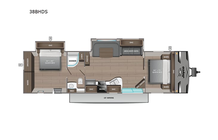 Representative floor plan provided by a trusted RVshare partner.
