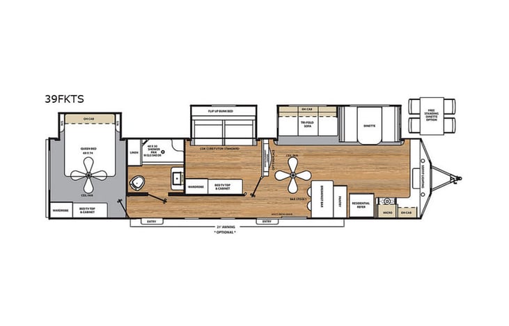 Representative floor plan provided by a trusted RVshare partner.