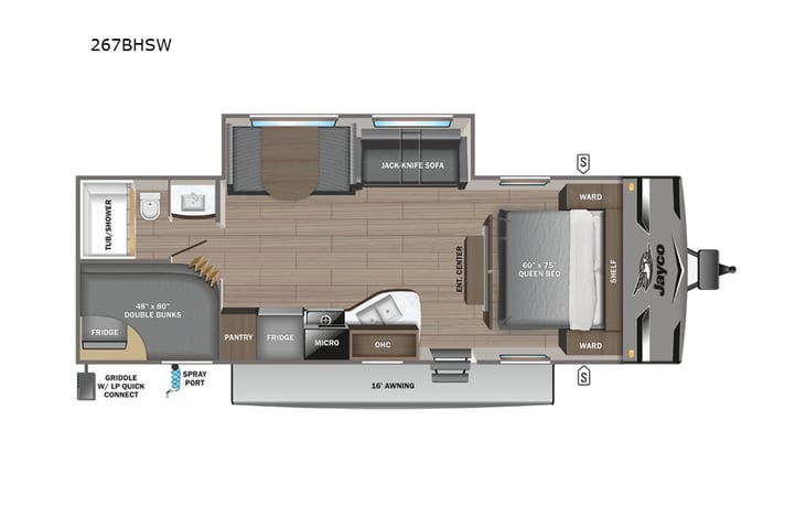 Representative floor plan provided by a trusted RVshare partner.