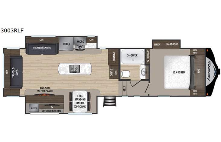 Representative floor plan provided by a trusted RVshare partner.