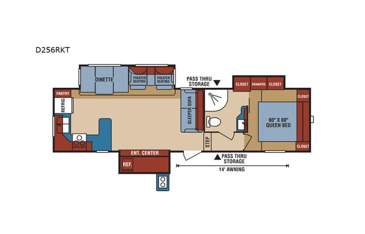 Representative floor plan provided by a trusted RVshare partner.