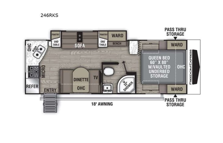 Representative floor plan provided by a trusted RVshare partner.