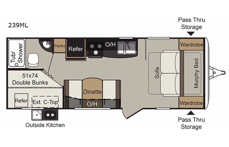 Representative floor plan provided by a trusted RVshare partner.