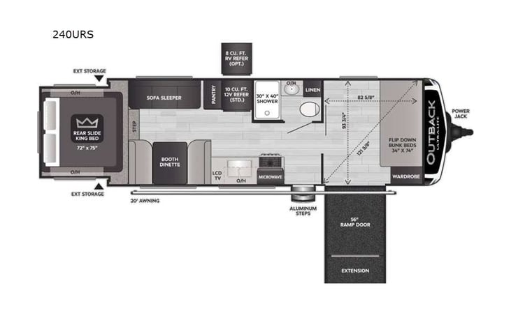 Representative floor plan provided by a trusted RVshare partner.