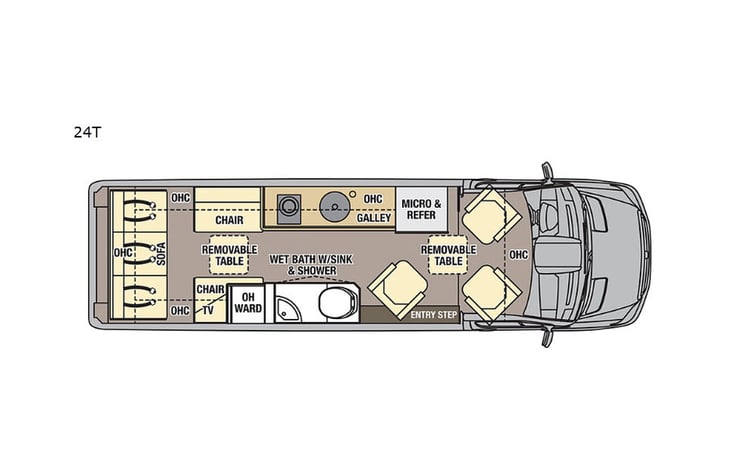 Representative floor plan provided by a trusted RVshare partner.