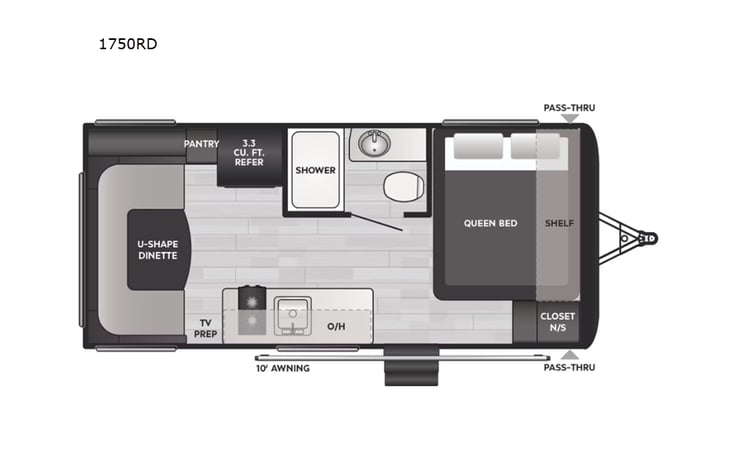 Representative floor plan provided by a trusted RVshare partner.
