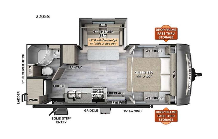 Representative floor plan provided by a trusted RVshare partner.