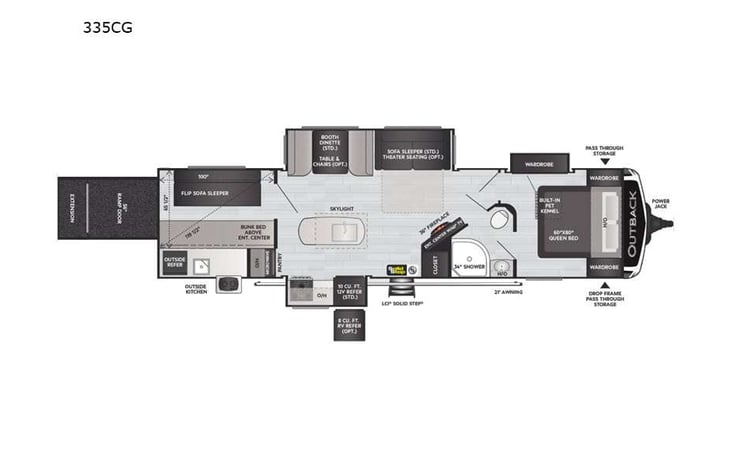 Representative floor plan provided by a trusted RVshare partner.
