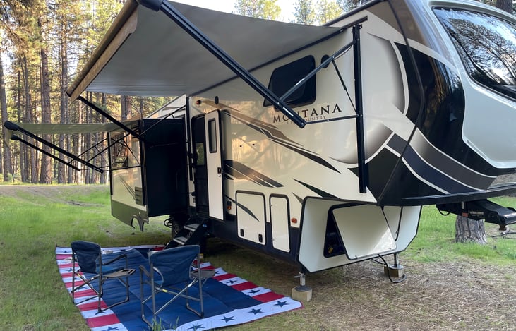 Two awnings give you plenty of shade to relax in.