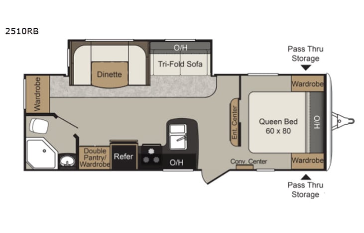 Representative floor plan provided by a trusted RVshare partner.