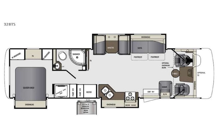 Representative floor plan provided by a trusted RVshare partner.
