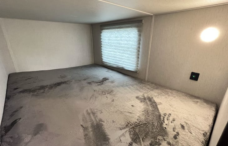 lower bunk bed with light and USB charging station