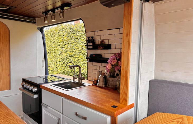 View from the living area to  the kitchen