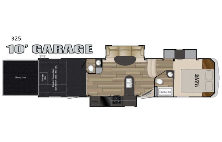 Representative floor plan provided by a trusted RVshare partner.