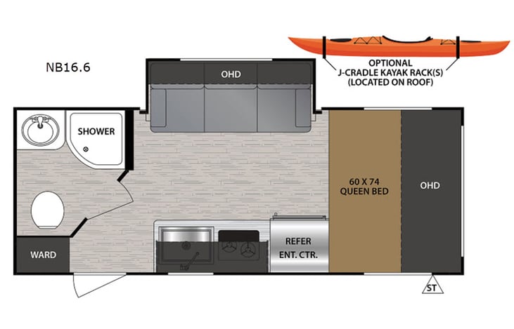 Representative floor plan provided by a trusted RVshare partner.