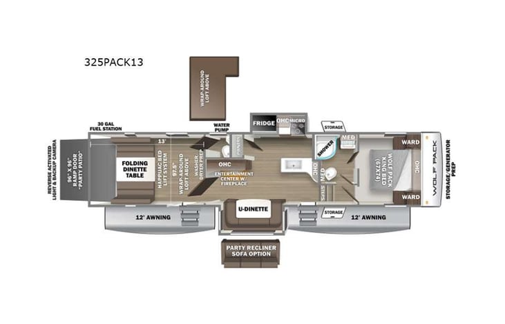 Representative floor plan provided by a trusted RVshare partner.