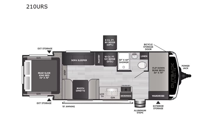 Representative floor plan provided by a trusted RVshare partner.