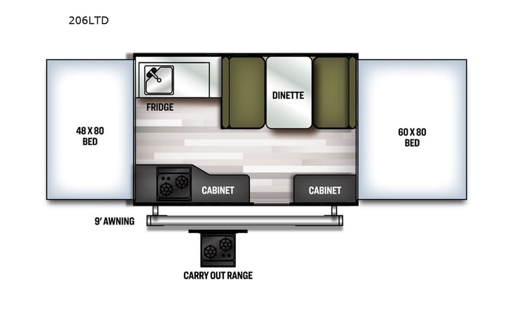 Representative floor plan provided by a trusted RVshare partner.