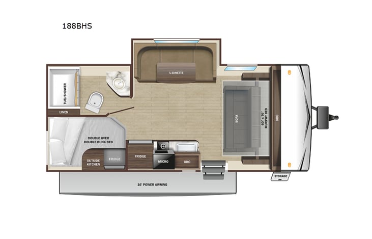 Representative floor plan provided by a trusted RVshare partner.