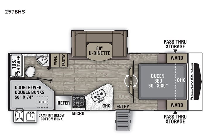 Representative floor plan provided by a trusted RVshare partner.