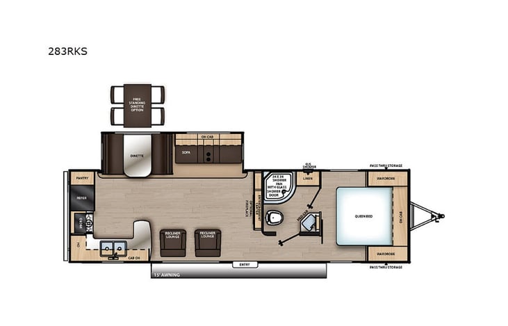 Representative floor plan provided by a trusted RVshare partner.