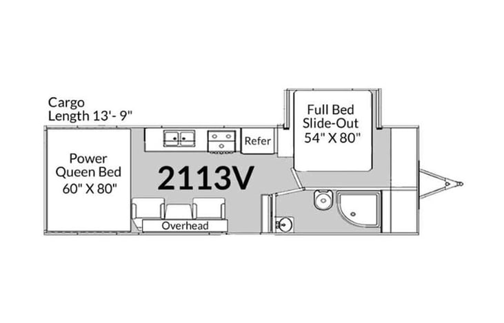 Representative floor plan provided by a trusted RVshare partner.