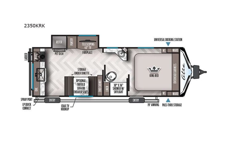 Representative floor plan provided by a trusted RVshare partner.